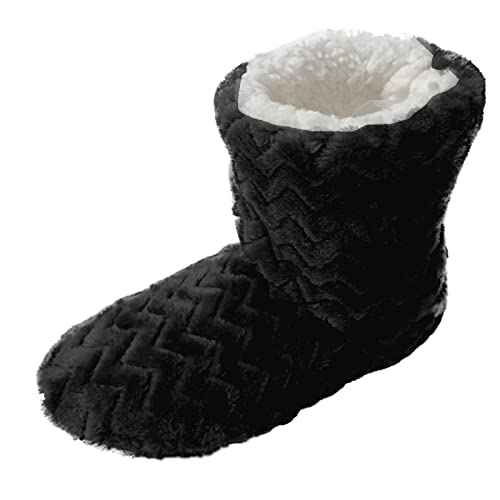 cfpqv Hausschuhe Damen Winter Plüsch Pantoffeln Flauschige Warme High-Slippers Leichte Rutschfeste Sohle Wohnschuhe Kordsamt Voll Geschlossene Ferse Mit Warmem Plüschfutter Hüttenschuhe von cfpqv