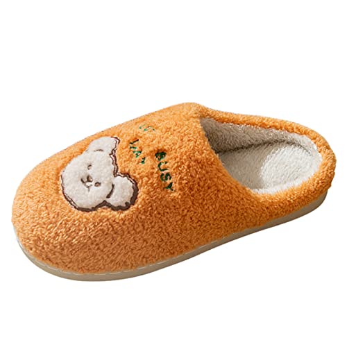cfpqv Hausschuhe Damen Winter Plüsch Pantoffeln Winter Warme Pantoffeln Mit Süßem Tiermotiv Wohnschuhe Slip On Weiche Flache Plüsch Slippers Mit Rutschfester Gummisohle Unisex Für Drinnen Und Draußen von cfpqv