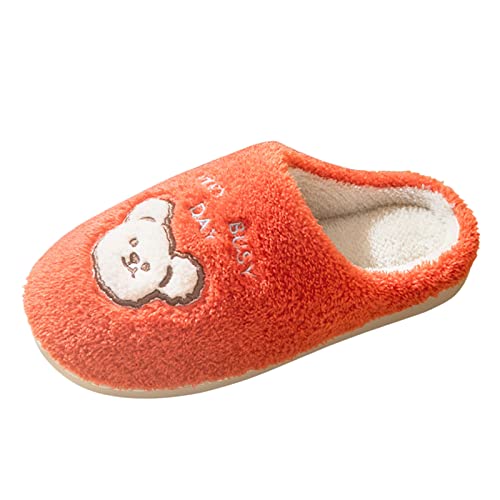 cfpqv Hausschuhe Damen Winter Plüsch Pantoffeln Winter Warme Pantoffeln Mit Süßem Tiermotiv Wohnschuhe Slip On Weiche Flache Plüsch Slippers Mit Rutschfester Gummisohle Unisex Für Drinnen Und Draußen von cfpqv