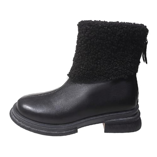 cfpqv Lederstiefel Damen Gefüttert, Winterstiefel Winterboots Warm Winterschuhe Westernstiefel Stiefeletten Reitstiefel Winter Stiefel Boots Schlupfstiefel Cowboystiefel Kurzschaft Stiefel von cfpqv