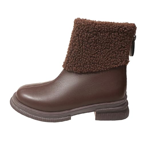cfpqv Lederstiefel Damen Gefüttert, Winterstiefel Winterboots Warm Winterschuhe Westernstiefel Stiefeletten Reitstiefel Winter Stiefel Boots Schlupfstiefel Cowboystiefel Kurzschaft Stiefel von cfpqv