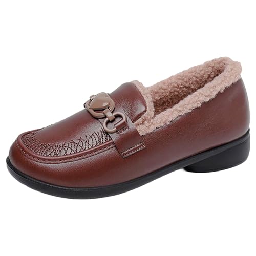 cfpqv Loafer Damen Elegante Damenschuhe Warm Plüsch Halbschuhe Gefüttert Winterschuhe Slip On Schuhe Winterboots Hausschuhe Sneaker Wanderschuhe Arbeitschuhe Winter Boots Sportschuhe Turnschuhe von cfpqv