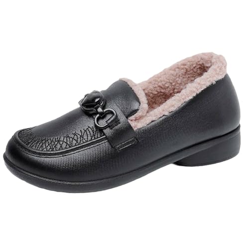 cfpqv Loafer Damen Elegante Damenschuhe Warm Plüsch Halbschuhe Gefüttert Winterschuhe Slip On Schuhe Winterboots Hausschuhe Sneaker Wanderschuhe Arbeitschuhe Winter Boots Sportschuhe Turnschuhe von cfpqv