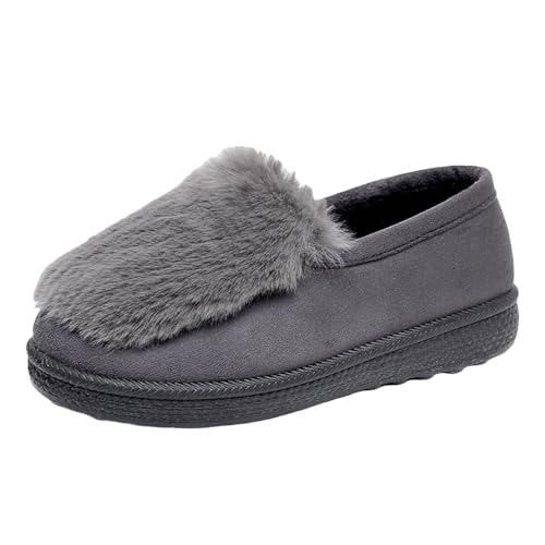 cfpqv Loafer Damen Gefüttert Slip On Schuhe Halbschuhe Warm Winterschuhe Schlupfschuhe Herbst Winter Boots Damenschuhe Hauschuhe Arbeitsschuhe Bootschuhe Walkingschuhe Sneakers von cfpqv