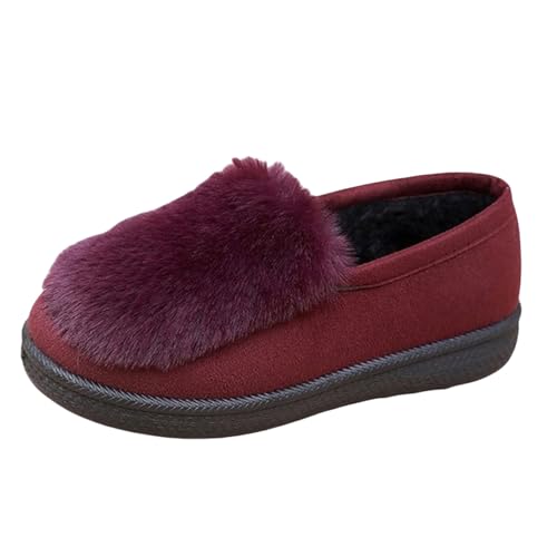 cfpqv Loafer Damen Gefüttert Slip On Schuhe Halbschuhe Warm Winterschuhe Schlupfschuhe Herbst Winter Boots Damenschuhe Hauschuhe Arbeitsschuhe Bootschuhe Walkingschuhe Sneakers von cfpqv
