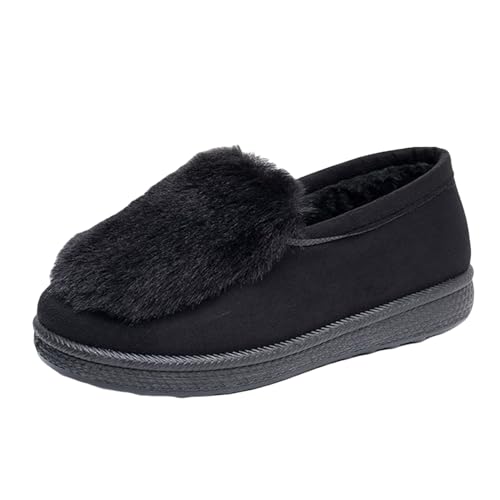 cfpqv Loafer Damen Gefüttert Slip On Schuhe Halbschuhe Warm Winterschuhe Schlupfschuhe Herbst Winter Boots Damenschuhe Hauschuhe Arbeitsschuhe Bootschuhe Walkingschuhe Sneakers von cfpqv