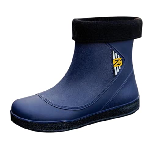 cfpqv Men's Spring Summer Autumn And Winter Mid Tube Plus Velvet Cotton Removable And Washable Outdoor Fashion Work Fishing Car Wash Kitchen Non Slip Warm Rain Boots Schuhe Sneaker Für (Dark Blue, 41) cfpqv Men's Spring Summer Autumn And Winter Mid Tube Plus Velvet Cotton Removable And Washable Outdoor Fashion Work Fishing Car Wash Kitchen Non Slip Warm Rain Boots Schuhe Sneaker Für (Dark Blue, 41) von cfpqv