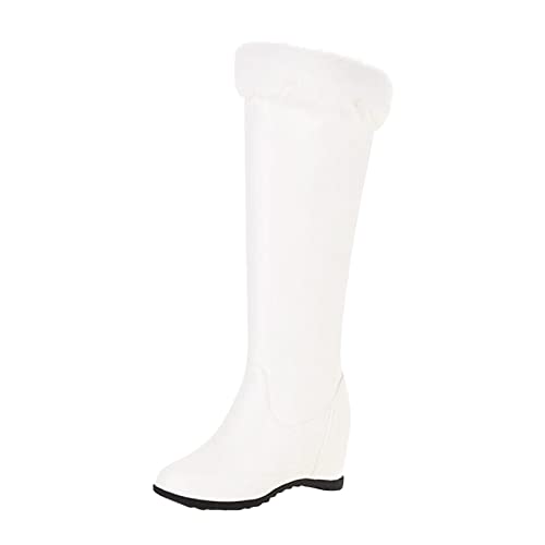 cfpqv Reitstiefel Damen Lederstiefel Langschaftstiefel Damenstiefel Gefüttert Winterstiefel Westernstiefel Plüsch Winterboots Cowboystiefel Herbst Winter Halbstiefel Boots Stiefeletten Arbeitsstiefel von cfpqv