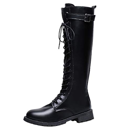 cfpqv Schnürstiefel Damen Springerstiefel Kampfstiefel Lederstiefel Rutschfest Reitstiefel Schlupfstiefel Damenstiefel Overknees Stiefel Langschaftstiefel Winterstiefel Herbst Winter Arbeitsstiefel von cfpqv