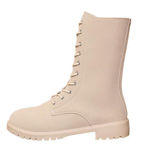 cfpqv Schnürstiefel Damen Springerstiefel Kampfstiefel Schnürstiefeletten Stiefeletten Herbst Winter Schnürboots Halbstiefel Arbeitsstiefel Wanderstiefel Trekkingstiefel Winterstiefel Freizeitschuhe von cfpqv