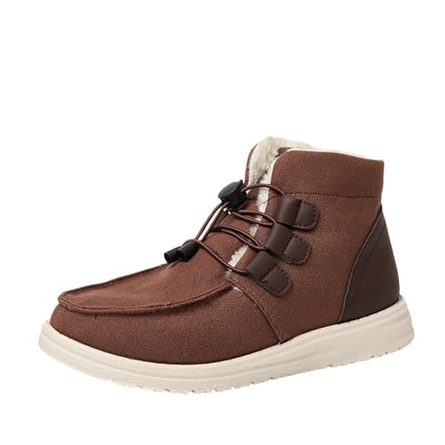 cfpqv Schnürstiefeletten Damen Gefütterte Winterstiefel Schnürstiefel Stiefeletten Winter Schnürboots Arbeitsstiefel Schlupfstiefel High Top Sneaker Winterschuhe Wanderstiefel Trekkingstiefel von cfpqv