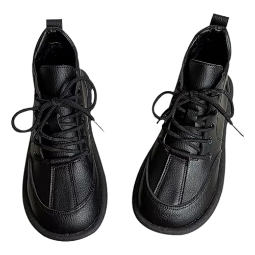 cfpqv Schnürstiefeletten Damen High Top Sneaker Kampfstiefel Springerstiefel Schnürstiefel Lederstiefel Boots Wanderschuhe Outdoor Trekkingschuhe Arbeitsstiefel Kunstleder Reitstiefel Damenstiefel von cfpqv