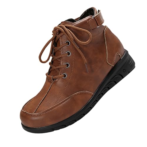 cfpqv Schnürstiefeletten Damen Lederstiefel High Top Sneaker Kampfstiefel Springerstiefel Schnürstiefel Damenstiefel Reitstiefel Wanderschuhe Outdoor Trekkingschuhe Arbeitsstiefel Kunstleder Boots von cfpqv