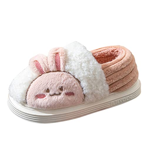 cfpqv Schuhe Damen Lustig Plüsch Im Herbst Und Winter Plüsch Häschen Pantoffeln Flauschiges Geschlossen Wohnschuhe Mit Süßem Tiermotiv Warme Flauschige Gefütterte Hausschlappen Winterschuhe Slippers von cfpqv
