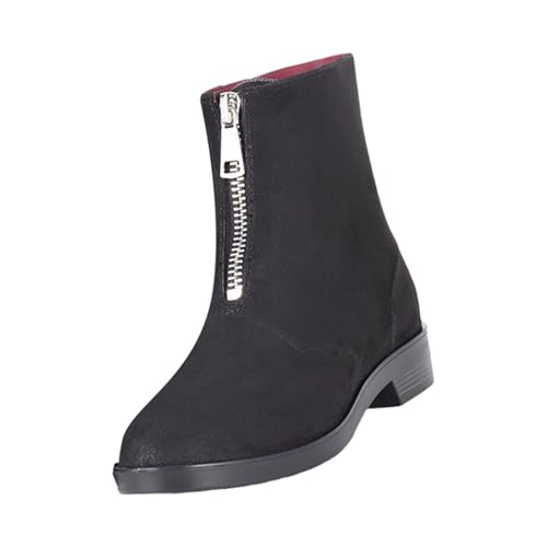 cfpqv Short Rain Boots for Womens Ankle Rainboot Slip On Garden Boot Ladies Rubber Outside Work with Comfort Damenschuhe Marine (Black, 38) von cfpqv