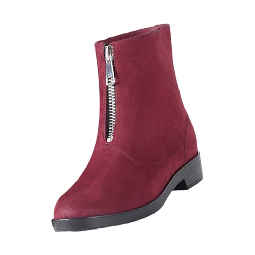 cfpqv Short Rain Boots for Womens Ankle Rainboot Slip On Garden Boot Ladies Rubber Outside Work with Comfort Damenschuhe Marine (Wine, 40) von cfpqv