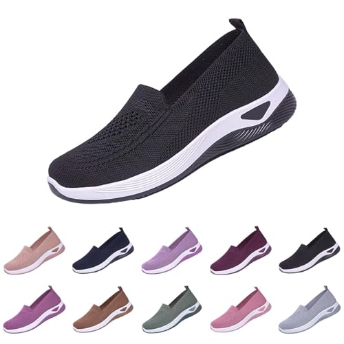 cfpqv Slip On Sneakers Damen Leicht Mesh Sportschuhe Atmungsaktiv Turnschuhe Walkingschuhe Bequme Schlupfschuhe Gym Fitness Laufschuhe Running Walking Orthopädische Schuhe Straßenlaufschuhe Gr.35-43 von cfpqv