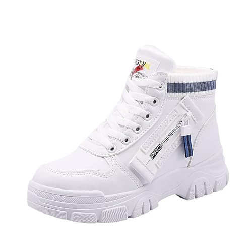 cfpqv Springerstiefel Damen Kampfstiefel Schnürstiefel Schlupfstiefel Schnürstiefeletten Herbst Winter Stiefeletten Schnürboots Damenstiefel Rutschfest Wanderstiefel Trekkingstiefel Arbeitsstiefel von cfpqv