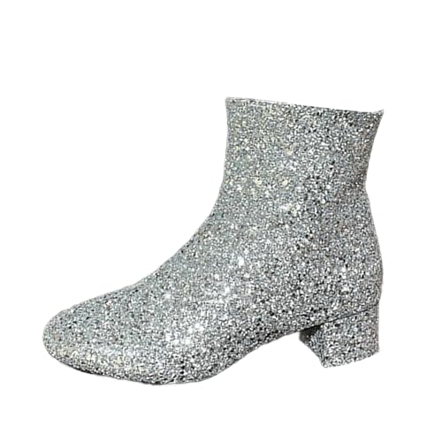cfpqv Stiefeletten Damen Mit Absatz Kurzstiefel Pailletten Damenstiefel Prinzessin Stiefel Westernstiefel Ankle Boots Halbstiefel Schlupfstiefel Arbeitsstiefel Party Halloween Karneval Kostüm von cfpqv