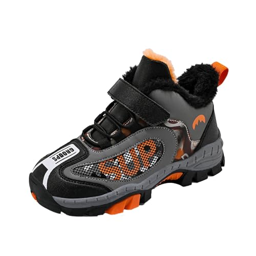 cfpqv Turnschuhe Kinder Jungen Hallenschuhe Sportschuhe Warm Gefüttert Winterschuhe Wanderschuhe rutschfeste Sneaker Laufschuhe Outdoor Schnürschuhe Fitnessschuhe Kinderschuhe Hallenturnschuhe4 von cfpqv