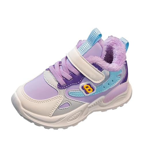 cfpqv Turnschuhe Mädchen Hallenschuhe Sportschuhe Kinder Laufschuhe Gefütterte Warm Winterschuhe Schnürschuhe rutschfeste Sneaker Hallenturnschuhe Kinderschuhe Fitnessschuhe Wanderschuhe Barfußschuhe von cfpqv