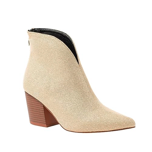 cfpqv Westernstiefel Damen Pailletten Stiefeletten Mit Absatz Damenstiefel Cowboystiefel Motorrad Biker Ankle Boots Spitze Kurzstiefel Herbst Winter Arbeitsstiefel Vintage Halbstiefel Schlupfstiefel von cfpqv