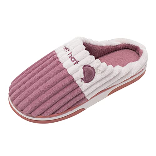cfpqv Winter Hausschuhe Damen Warm Flauschiges Gemütlich Pantoffeln Mit Warme Flauschige Gefütterte Weiche Rutschfeste Sohle Wohnschuhe Kuschel Breite Hausschlappen Slip On Hüttenschuhe von cfpqv