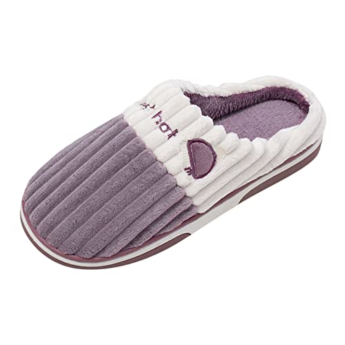 cfpqv Winter Hausschuhe Damen Warm Flauschiges Gemütlich Pantoffeln Mit Warme Flauschige Gefütterte Weiche Rutschfeste Sohle Wohnschuhe Kuschel Breite Hausschlappen Slip On Hüttenschuhe von cfpqv