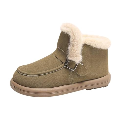 cfpqv Winterboots Damen Gefüttert - Winterstiefel Winterschuhe Plüsch Warme Stiefeletten Schneestiefel Winter Boots Rutschfest Thermostiefel Schlupfstiefel Damenstiefel Kurzschaft Stiefel Halbstiefel von cfpqv