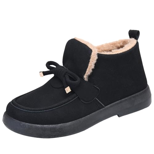 cfpqv Winterschuhe Damen Gefüttert Loafer Slip On Schuhe Flache Halbschuhe Herbst Winter Boots Schlupfschuhe Damenschuhe Warm Hauschuhe Arbeitsschuhe Bootschuhe Freizeitschuhe Walkingschuhe Sneakers von cfpqv