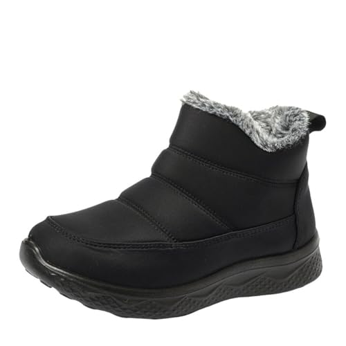 cfpqv Winterschuhe Damen Gefüttert Winterboots Winterstiefel Wasserdicht Wanderschuhe Arbeitschuhe Slip On Schuhe Warm Plüsch Hausschuhe Sneaker Rutschfest Halbschuhe Winter Boots Trekkingschuhe von cfpqv