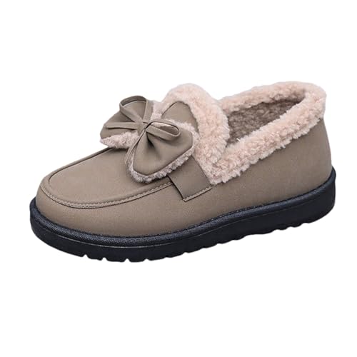 cfpqv Winterschuhe Damen Warm Gefüttert Loafer Slip On Schuhe Halbschuhe Herbst Winter Boots Flache Freizeitschuhe Schlupfschuhe Damenschuhe Arbeitsschuhe Bootschuhe Walkingschuhe Sneakers von cfpqv