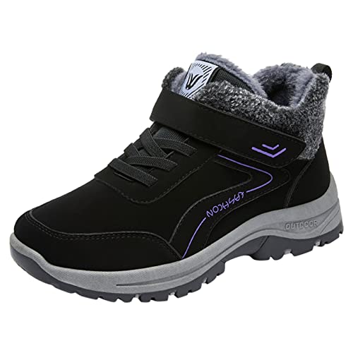 cfpqv Winterschuhe Damen Wasserdicht Winterboots Gefüttert Schneeschuhe Wanderschuhe Winter Warm Sportschuhe Trekkingschuhe Rutschfest Outdoorschuhe Slip On Schuhe Sneakers Turnschuh Arbeitschuhe von cfpqv