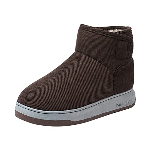 cfpqv Winterschuhe Herren Gefüttert Winterstiefel Warm Winterboots Hausstiefel Schlupfstiefel Flach Winter Outdoor Boots Bequem Arbeitsstiefel Halbstiefel Rutschfest Hausschuhe Kurzschaft Stiefel von cfpqv