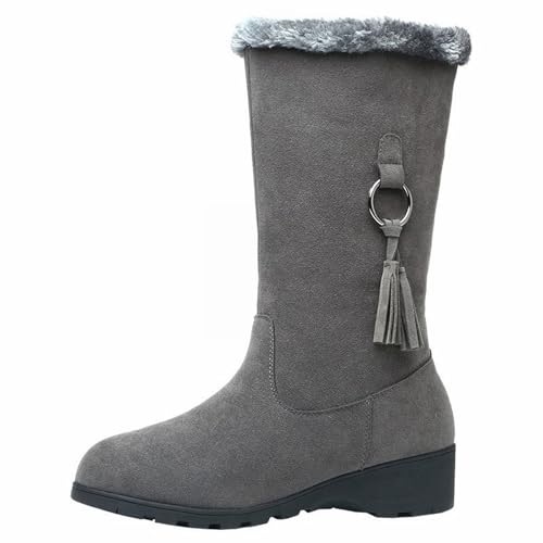 cfpqv Winterstiefel Damen Gefüttert, Warm Winterboots Schlupfstiefel Westernstiefel Damenstiefel Wildleder Stiefeletten Ankle Boots Thermostiefel Reitstiefel Herbst Winter Arbeitsschuhe Halbstiefel von cfpqv