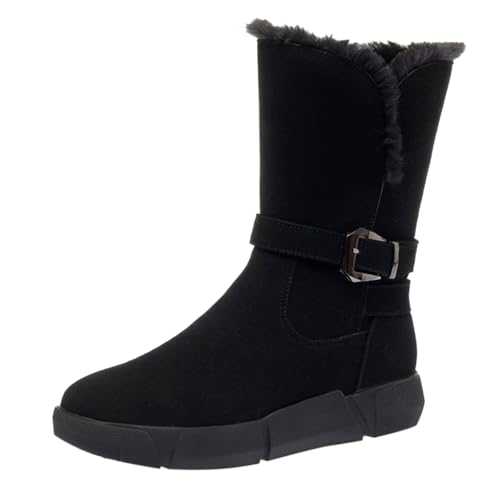 cfpqv Winterstiefel Damen Gefüttert, Winterboots Schlupfstiefel Wildleder Stiefeletten Halbstiefel Damenstiefel Thermostiefel Westernstiefel Warm Ankle Boots Winter Stiefel Kurzstiefel Arbeitsschuhe von cfpqv