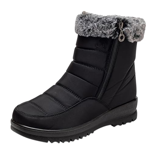 cfpqv Winterstiefel Damen Gefüttert Schneestiefel Winterboots Wasserdicht Schlupfstiefel Halbstiefel Warm Winter Stiefel Kurzstiefel Thermostiefel Damenstiefel Stiefeletten Ankle Boots Arbeitsschuhe von cfpqv