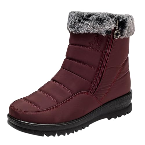 cfpqv Winterstiefel Damen Gefüttert Schneestiefel Winterboots Wasserdicht Schlupfstiefel Halbstiefel Warm Winter Stiefel Kurzstiefel Thermostiefel Damenstiefel Stiefeletten Ankle Boots Arbeitsschuhe von cfpqv