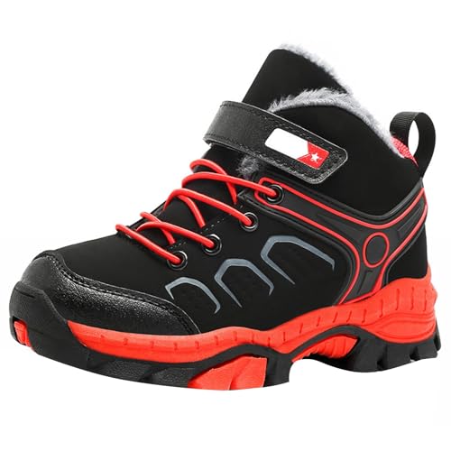 cfpqv Winterstiefel Kinder Jungen Schneestiefel Warm Gefüttert Winterschuhe Wanderschuhe Winterboots Bequem Trekking Wanderstiefel Winter Stiefel Kinderschuhe Trailrunning Schuhe rutschfest Boots17 von cfpqv