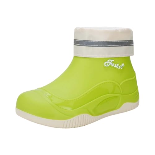 cfpqv Women's Spring Summer Autumn and Winter Short Sleeved Cotton Removable and Washable Outdoor Fashion Work Fishing Car Wash Kitchen Non Slip Warm Rain Boots Damen Schuhe Mit Absatz 43 (Green, 40) von cfpqv