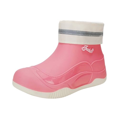 cfpqv Women's Spring Summer Autumn and Winter Short Sleeved Cotton Removable and Washable Outdoor Fashion Work Fishing Car Wash Kitchen Non Slip Warm Rain Boots Damen Schuhe Mit Absatz 43 (Pink, 39) von cfpqv