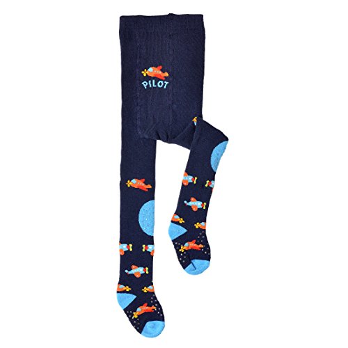 ch-home-desgin Krabbel-Strumpfhose für Babys und Kleinkinder, Vollfrotteegefüttert mit ABS-Druck, CH-5769 (86-92, Marine (Pilot)) von ch-home-desgin