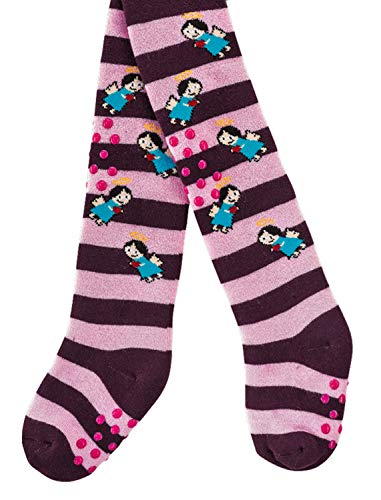 1 STÜCK Thermo Krabbel-Strumpfhose für Babys und Kleinkinder Vollfrotteegefüttert mit ABS-Druck CH-5769 (62-68, Schutzengelchen (Lila-Rosa)) von ch-home-desgin
