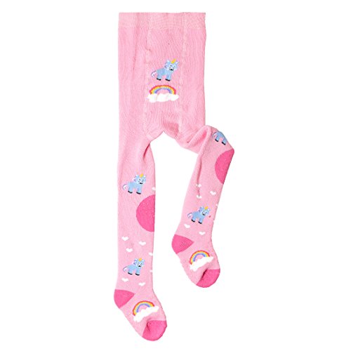 1 STÜCK Krabbel-Strumpfhose für Babys und Kleinkinder Vollfrotteegefüttert mit ABS-Druck CH-5769 (74-80, Rosa (Einhorn)) von ch-home-desgin