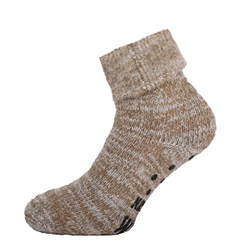 1 Paar Damen und Herren THERMO-Wollsocken mit ABS-Druck, mit Umschlag CH-572 (35-38, Beigemelange) von ch-home-design