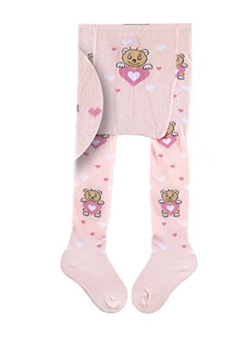 1 Paar baby Strumpfhose '' BOY & GIRL'' silber, rosé, hellblau, bordeaux CH-26037 (74/80 (6-9 Monate), Rosa) von ch-home-design