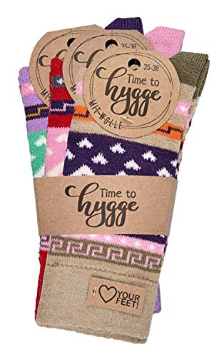 3 Paar unisex socken mit Wolle Söckchen ''Hygge'' für Teenager Damen und Herren CH-294 (35/38) von ch-home-design