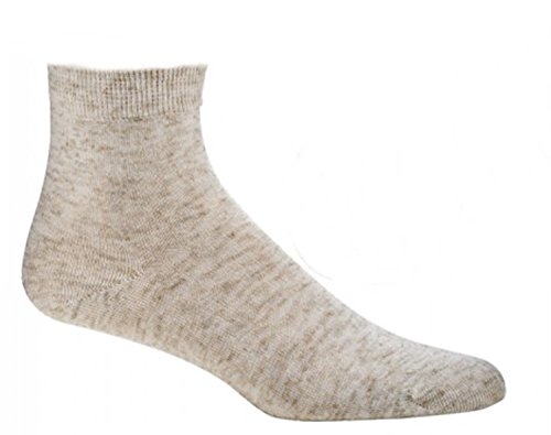 5 Paar Socken mit Leinen für Damen und Herren Natur-meliert,Kurz-Socken,CH-154 (39-42) von ch-home-design