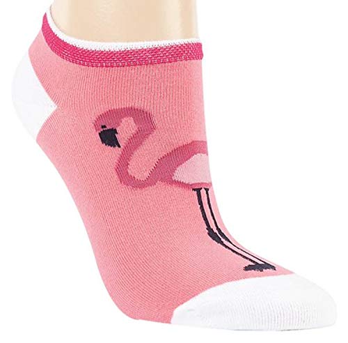 6 Paar Computer-Sneakers-Söckchen '' Flamingo'' für Mädchen, Teenager, Damen CH-5385 (35-38) von ch-home-design