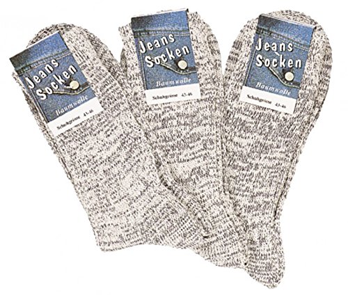 6 Paar Socken im original Jeans-Style natur-jeansmelange CH-6156 (39-42) von ch-home-design